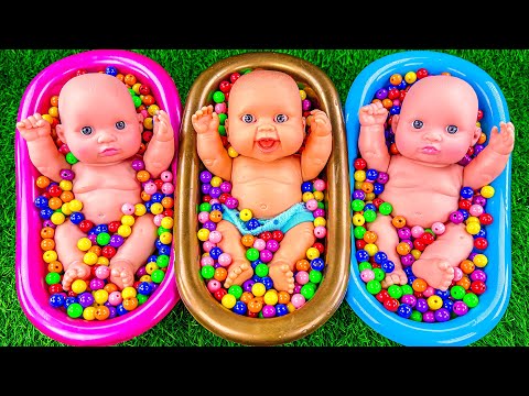 Satisfying ASMR l Magic Bathtubs with Rainbow Kinetic Sand M&M's & Mixing Candy Make UP Video