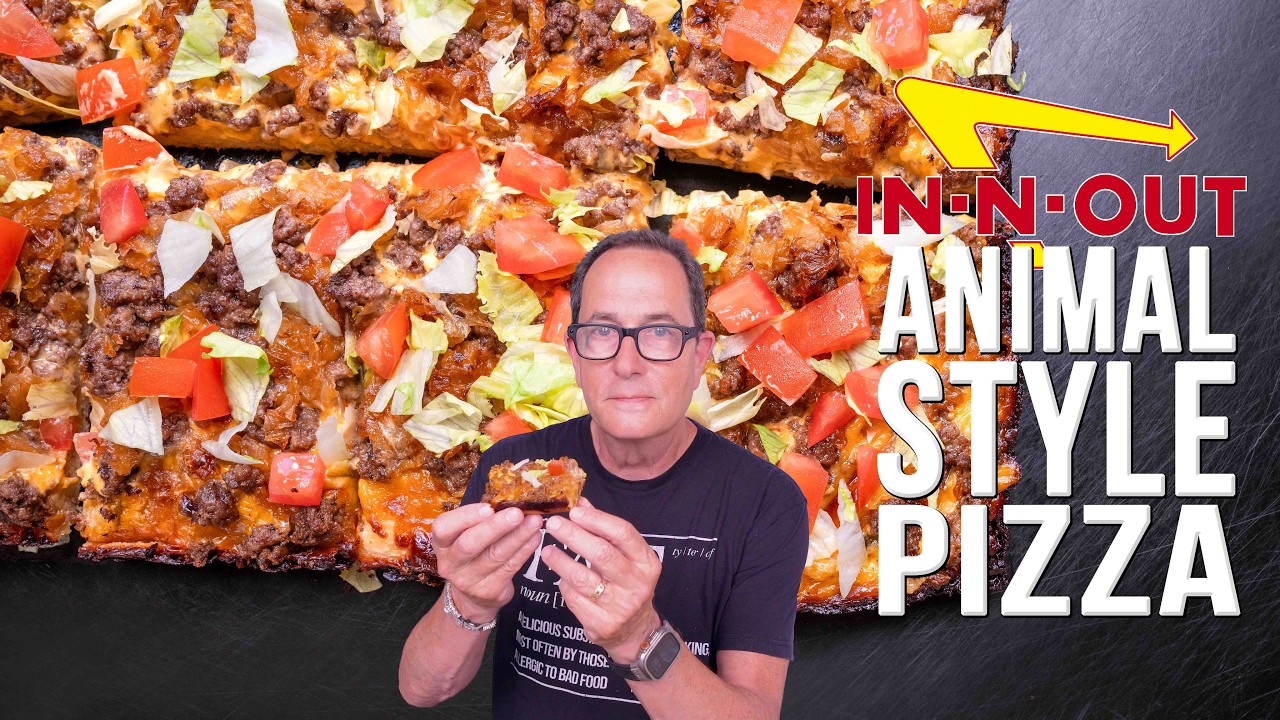 The in-n-out burger animal style pizza (detroit style) - sam the cooking guy