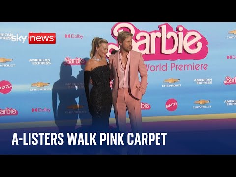 Barbie: Hollywood A-listers walk pink carpet and discuss movie's 'absurdity'