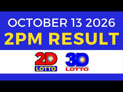 Lotto Result October 13 2026 2PM | Swertres Ez2 PCSO