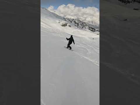 Snowboarding Fresh Turns at Whistler Mountain Nice Day Run