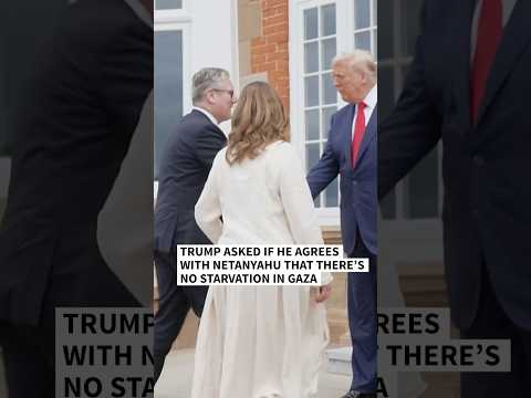 Trump says Gaza children look “very hungry” ahead of Starmer talks | AFP #shorts