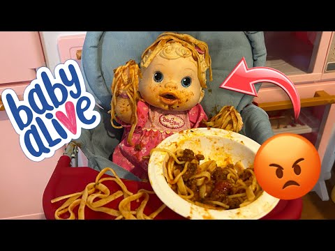 NEW Baby alive changing time doll Afternoon routine 🍝 HUGE Mess!! 😱