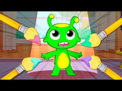 Groovy The Martian learn the colors with a funny dream about being a magic canvas 🔴 🟡 🟢