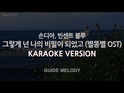 [짱가라오케] 손디아, 빈센트 블루-그렇게 넌 나의 비밀이 되었고 (별똥별 OST) (Melody)