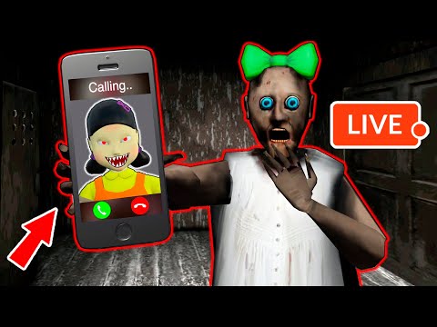 Granny vs Squid Game scary phone call || Funny Horror Animation || Live Stream 🔴