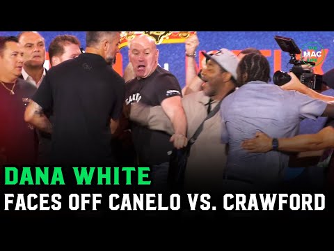 Dana White shock as Canelo Alvarez SHOVES Terence Crawford during Face Off