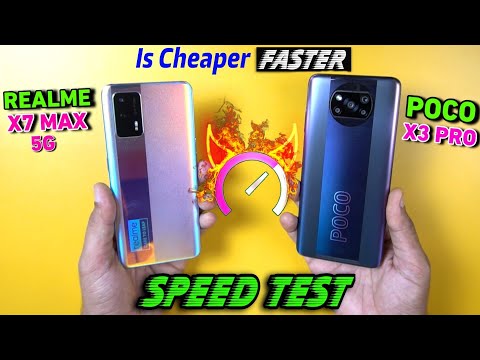 (ENGLISH) Realme X7 Max Vs Poco X3 Pro : Speed Test Comparison