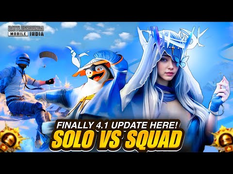 FINALLY 4.1 UPDATE HERE 🔥 SOLO VS SQUAD #shorts #shortsfeed #shortslive #bgmi