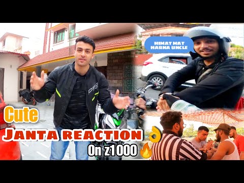 FINALLY CUTE JANTA REACTION papa riding z1000 #reactionvideo  SMALL RIDE IN TOWN #PRORIDER1000
