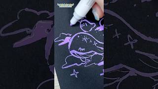 🐋アクリルペンでクジラを一発書きするメイキング🎨🦜#Shorts  #illustration