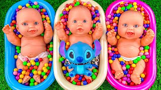 4 Minutes Satisfying Video | Mixing Funny Candy ASMR & Make Up in 3 Bathtubs with Magic M&M's Slime