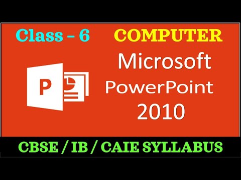 Microsoft PowerPoint 2010 | CLASS - 6 | Computer | Charts & Table Formatting in MS PowerPoint 2010