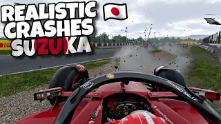 F1 REALISTIC CRASHES JAPANESE GP!