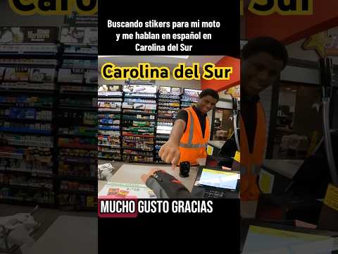 Buscando stikers para mi Moto y me hablan en español en USA #moto #viajes #usa