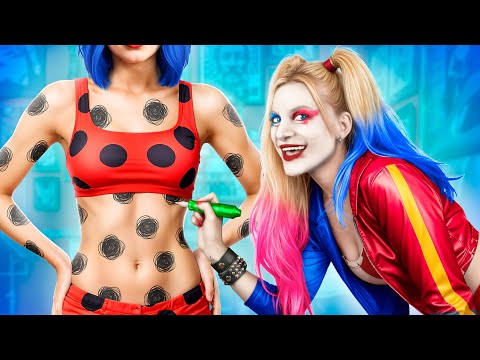 Süper Kahramanlar İçin Harley Quinn Dövme Stüdyosu / Kutularda Olağanüstü Saklambaç Yarışması!