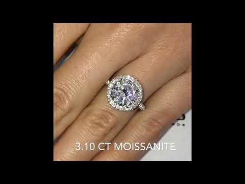 3 ct Round Moissanite Halo Ring Design