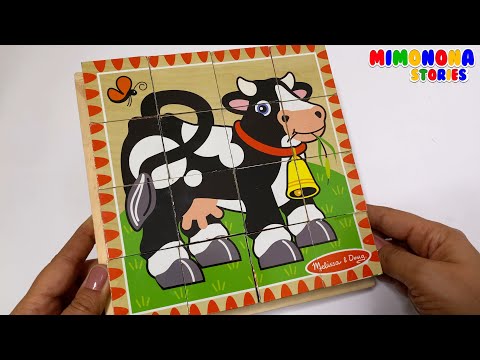 Cube Puzzle Animal Farm 🐄🐏 Rompecabezas Animales dela granja ✨ Mimonona Stories