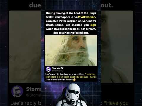 During filming of The Lord of the Rings, Christopher Lee told Peter Jackson: no scream needed