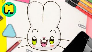 Cómo dibujar un conejo kawaii fácil y rápido
