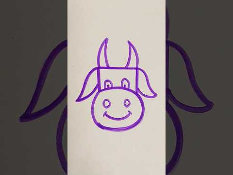 Number 5 to cow drawing easy #shortsfeed #art #trend #youtubeshorts