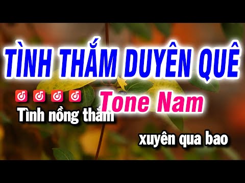 Karaoke Tình Thắm Duyên Quê Nhạc Sống Tone Nam | Beat Bảo Hưng