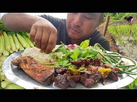 crispy pork || soya pork || green vegetables || Naga eating show || kents vlog.