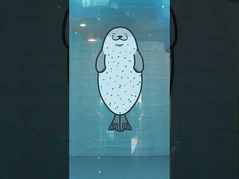 【日本平動物園】おうちDEMOどうぶつえん『ゴマフアザラシのイラストかいたので使ってみた』#shorts