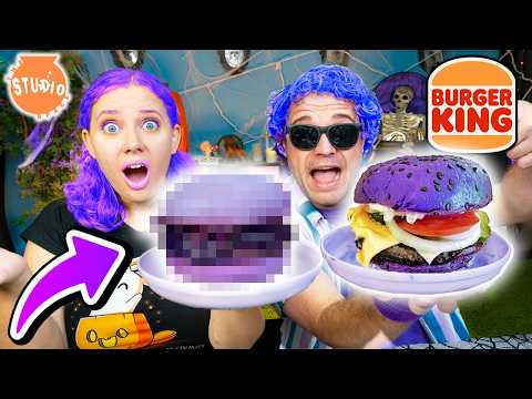 We Made Our Own Addam's Family PURPLE BURGER!