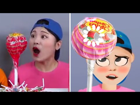 BTS BT21 Dessert Mukbang DONA 도나 VS DONA 도나 Animation Spicy Giant BTS BT21 Mukbang 방탄소년단 음식 먹방