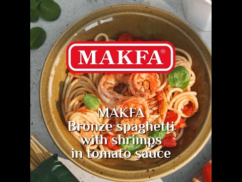 MAKFA Bronze spaghetti with shrimps in tomato sauce