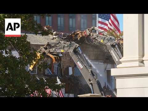 YouTube video thumbnail: Part of White House East Wing is Being Demolished for Trump's Ballroom