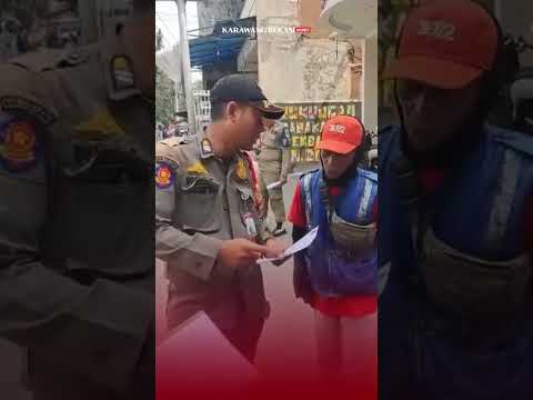 Satpol PP Karawang Layangkan SP1 kepada 59 PKL di Jalan Tuparev