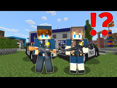 Micole and Olip became a Helpful POLICE OFFICER in Minecraft! (Tagalog)