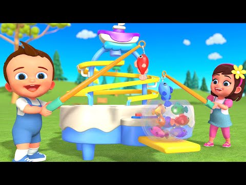 Learn Colors and Have Fun! Baby Plays Fishing Slider Game - Educational Video for Kids Toddlers