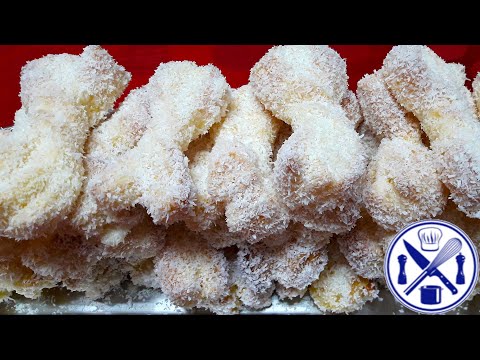 Receita de laços de massa folhada cobertos com leite condensado e côco