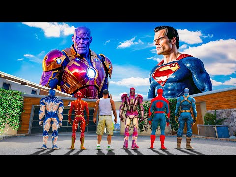 Thanos Got Ultimate Power Suite From Iron man Tech and Thanos Try To kill SUPERMAN In Gta 5