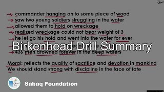 Birkenhead Drill Summary