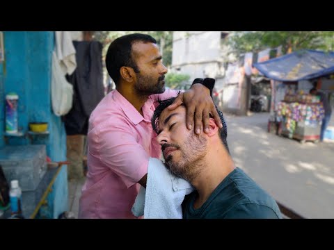 The Best Street Barber ASMR Head Massage I’ve Ever Had in Delhi! 😌✨