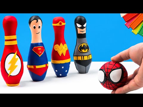 How to make Bowling mod superhero Superman, Batman and Spider-man, Hulk, Captain America with Clay