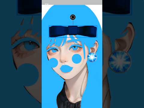 anime 💙 hair colour art #anime #drawing #asmr #viral #shorts