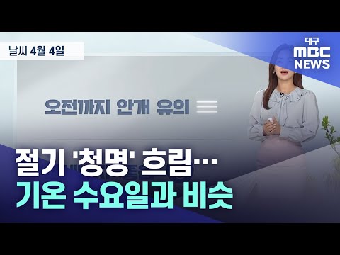 대구·경북 오늘의 날씨 (24.04.04) | 대구MBC뉴스