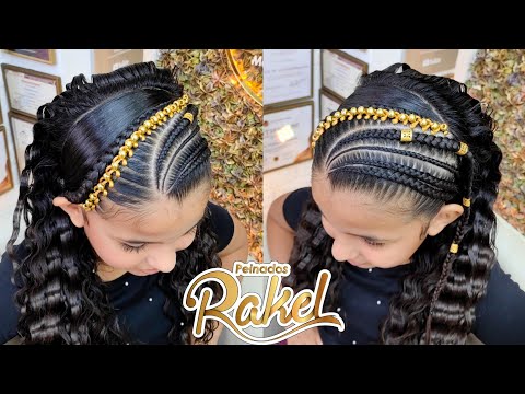 Peinado Para Niñas Con Trenzas Y Encintado/ Peinados Rakel