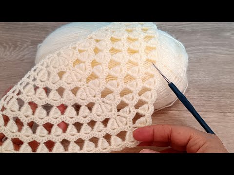 Learn to Crochet Quickly! Easy and beautiful Triangle Scarf making.