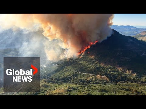 YouTube video thumbnail: Fast-Growing BC Wildfire Forces Evacuation of Popular Campground, Closes Road to Coastal Community