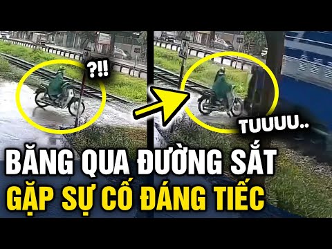 Thót tim cảnh người phụ nữ đi xe máy VA CHẠM VỚI TÀU HỎA ở Bắc Ninh | Tin 3 Phút