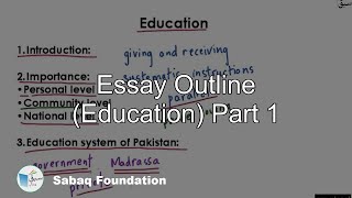 Essay Outline  (Education) Part 1