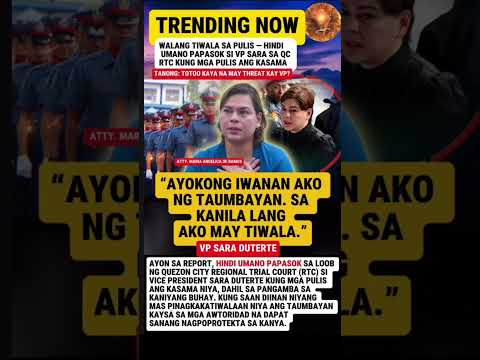 VP Sara natatakot para sa kanyang kaligtasan at.....#shorts