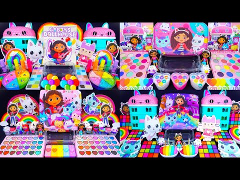 🌈3hrs Video🌈 Mixing "Gabby's Dollhouse" MakeUp Eyeshadow,Glitter Into Clear Slime satisfying (620)