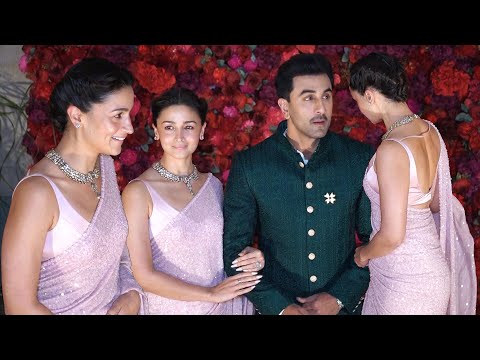 Alia Bhatt Sizzles In Pink Saree With Ranbir Kapoor at Aadar Jain and Alekha Advani Wedding